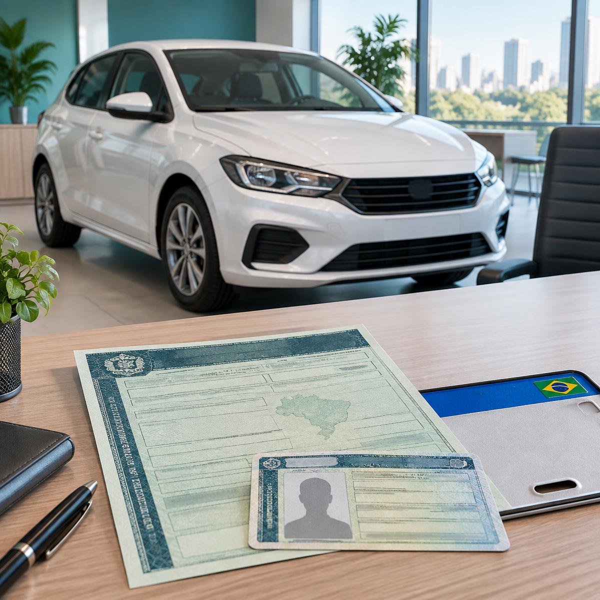 Carro e documentos para regularização veicular